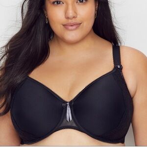 34J Elomi Tshirt smooth molded cup bra in black